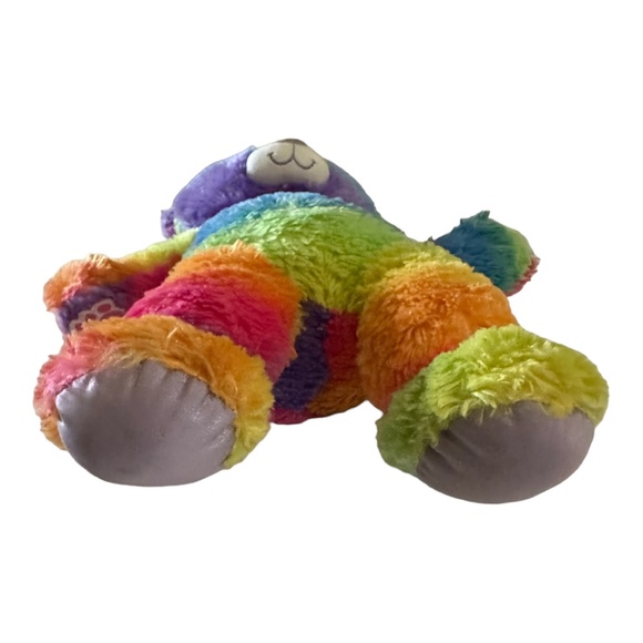 BUILD A BEAR Multicolor BAB Plush Bright Rainbow Stripe Sparkle Bear‎ - Picture 7 of 7